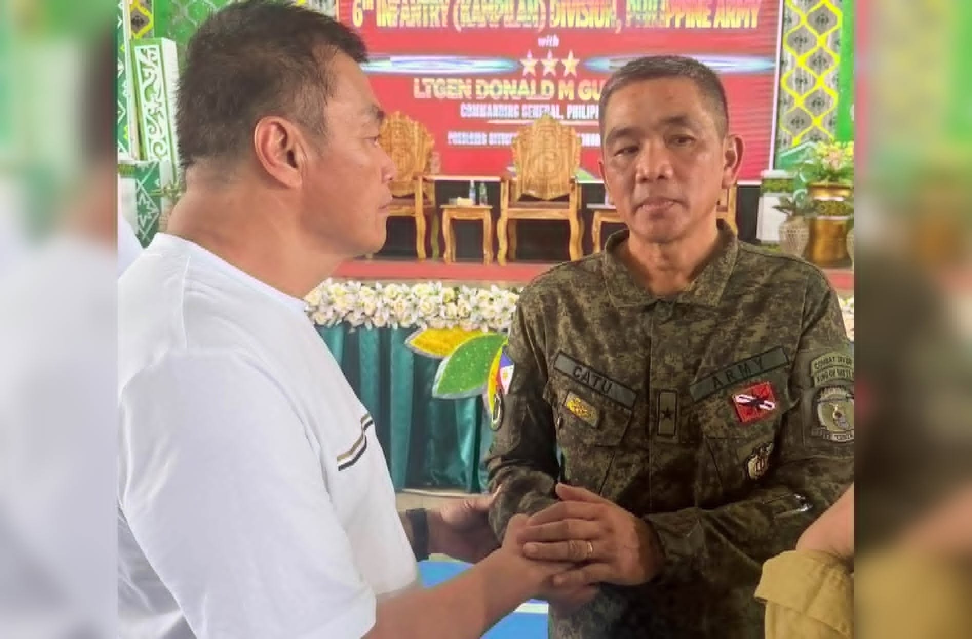 Vice. Gov. Sinsuat to support  peace efforts of new 6th ID commander